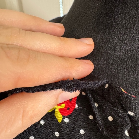 MOTEL Strawberry Print Peter Pan Collar Pin Up Rockabilly Retro Mini Dress Med - Picture 3 of 5